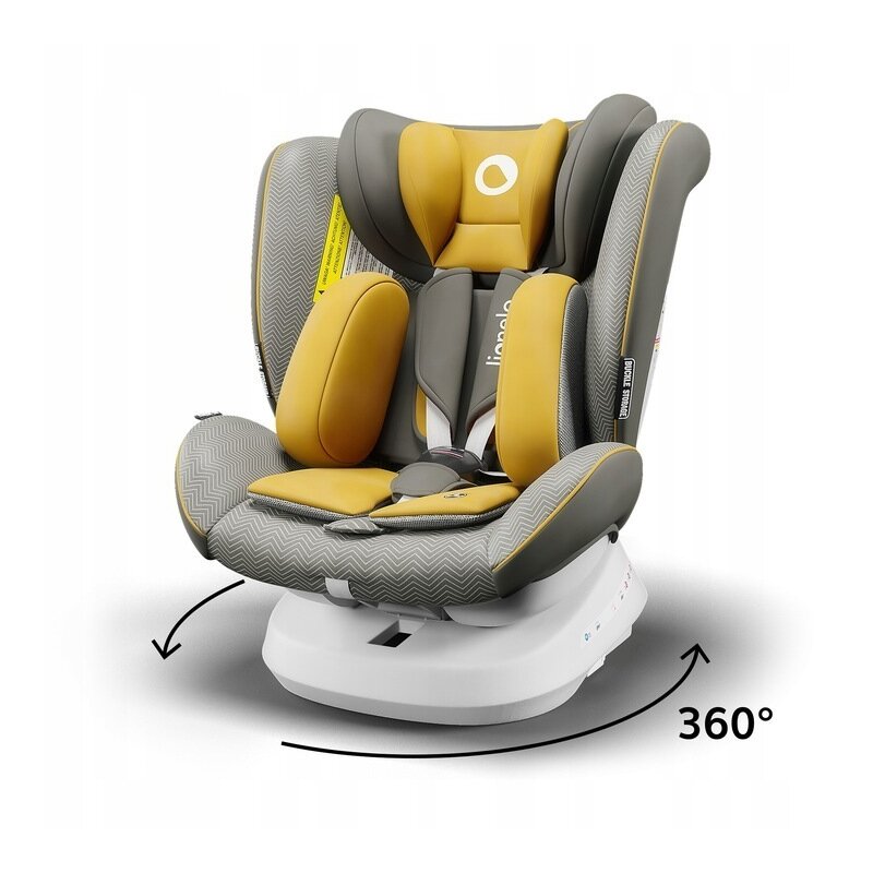 Lionelo - Scaun auto Bastiaan One Pozitie de somn, Protectie laterala, Rotire 360 grade, Top Tether, 0-36 Kg, cu Isofix, Galben image 3