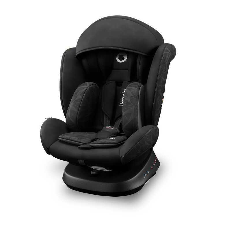 Lionelo - Scaun auto Bastiaan One Pozitie de somn, Protectie laterala, Rotire 360 grade, Top Tether, 0-36 Kg, cu Isofix, Negru