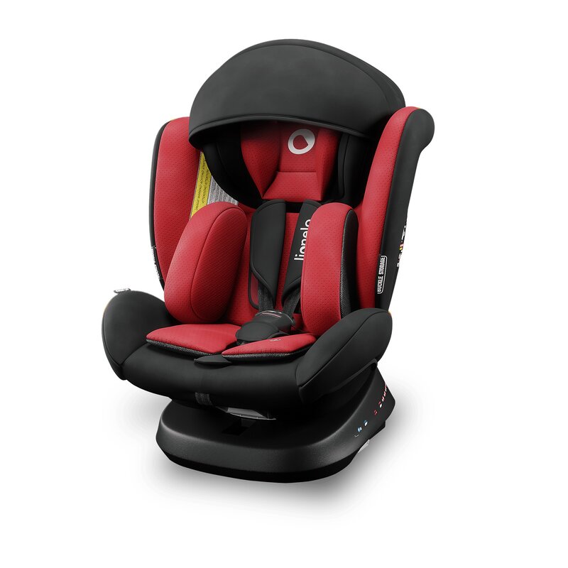 Lionelo - Scaun auto Bastiaan One Pozitie de somn, Protectie laterala, Rotire 360 grade, Top Tether, 0-36 Kg, cu Isofix, Rosu