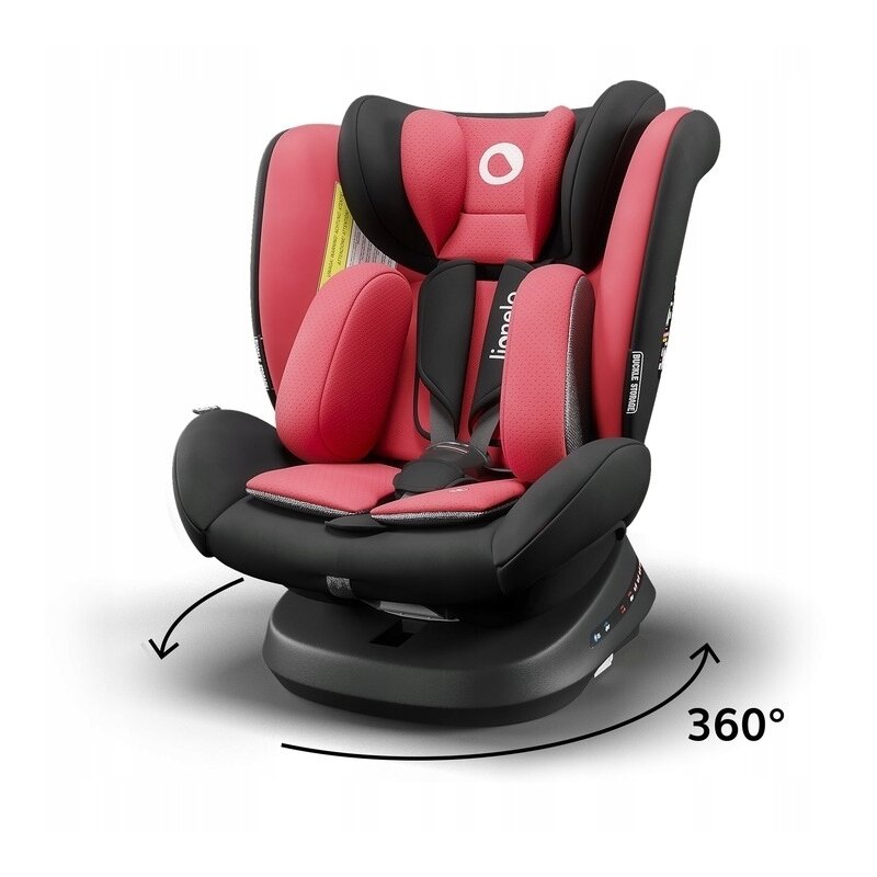 Lionelo - Scaun auto Bastiaan One Pozitie de somn, Protectie laterala, Rotire 360 grade, Top Tether, 0-36 Kg, cu Isofix, Rosu image 3