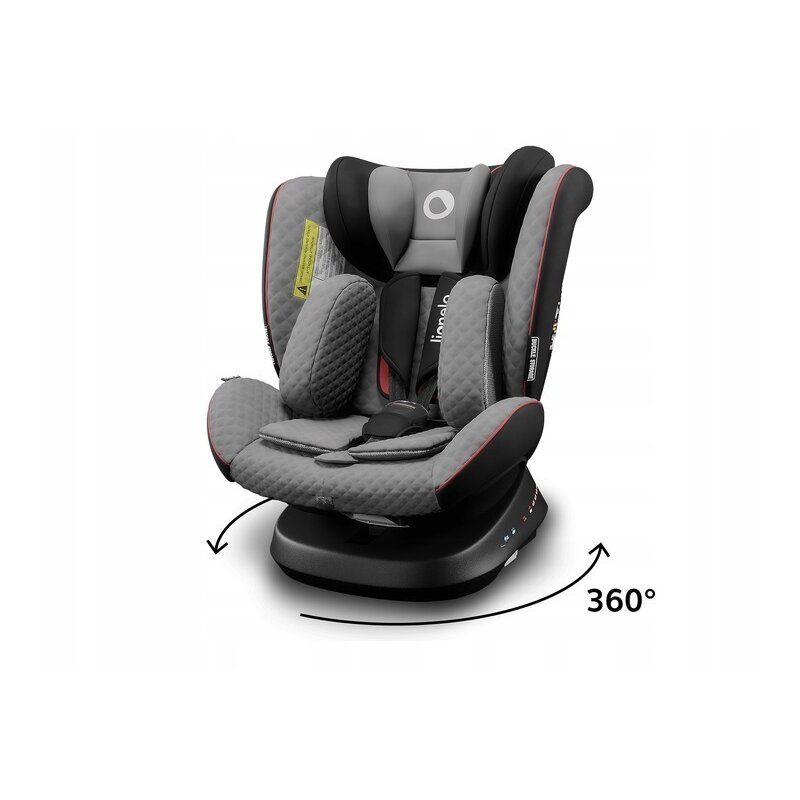 Lionelo - Scaun auto Bastiaan One Pozitie de somn, Protectie laterala, Rotire 360 grade, Top Tether, 0-36 Kg, cu Isofix, Gri/Negru image 3