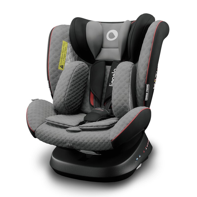 Lionelo - Scaun auto Bastiaan One Pozitie de somn, Protectie laterala, Rotire 360 grade, Top Tether, 0-36 Kg, cu Isofix, Gri/Negru image 4