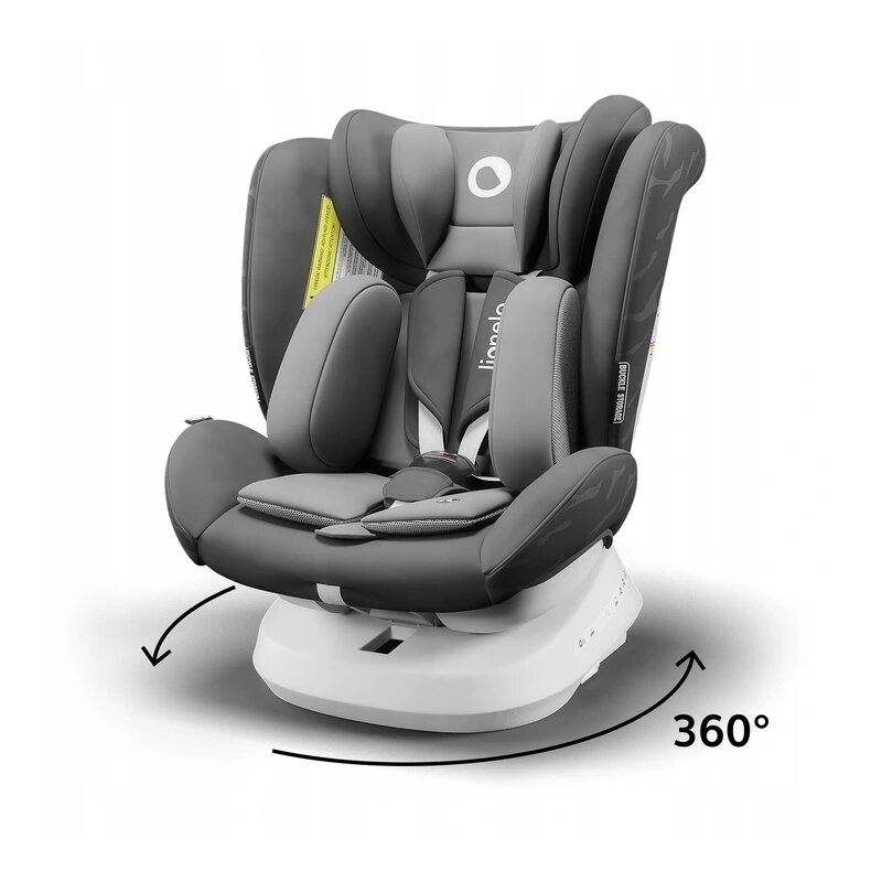 Lionelo - Scaun auto Bastiaan One Pozitie de somn, Protectie laterala, Rotire 360 grade, Top Tether, 0-36 Kg, cu Isofix, Gri image 3