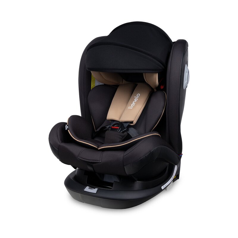 Lionelo - Scaun auto Bastiaan RWF Pozitie de somn, Protectie laterala, Rotire 360 grade, 0-36 Kg, cu Isofix, Bej image 1