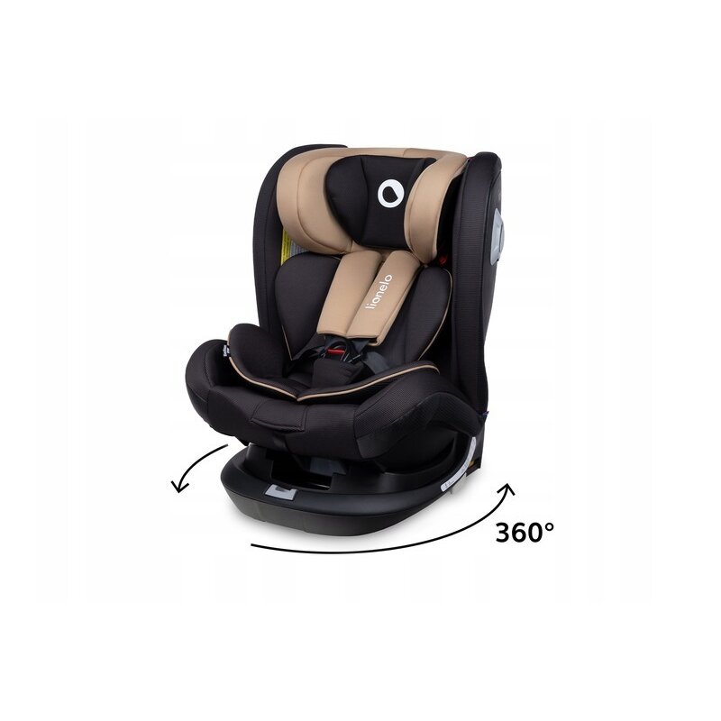 Lionelo - Scaun auto Bastiaan RWF Pozitie de somn, Protectie laterala, Rotire 360 grade, 0-36 Kg, cu Isofix, Bej image 3