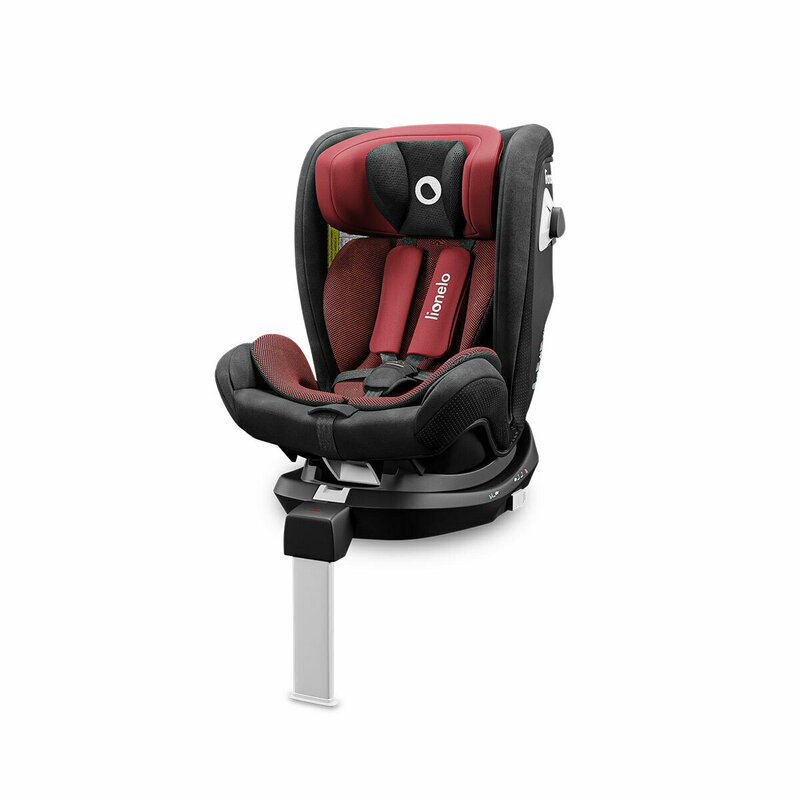 Lionelo - Scaun auto Braam Burgundy Pozitie de somn, Protectie laterala, Rotire 360 grade, 0-36 Kg, cu Isofix, Rosu image 2