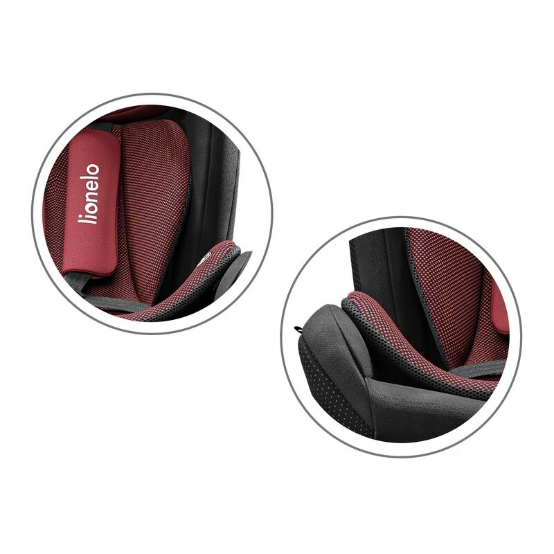 Lionelo - Scaun auto Braam Burgundy Pozitie de somn, Protectie laterala, Rotire 360 grade, 0-36 Kg, cu Isofix, Rosu image 12