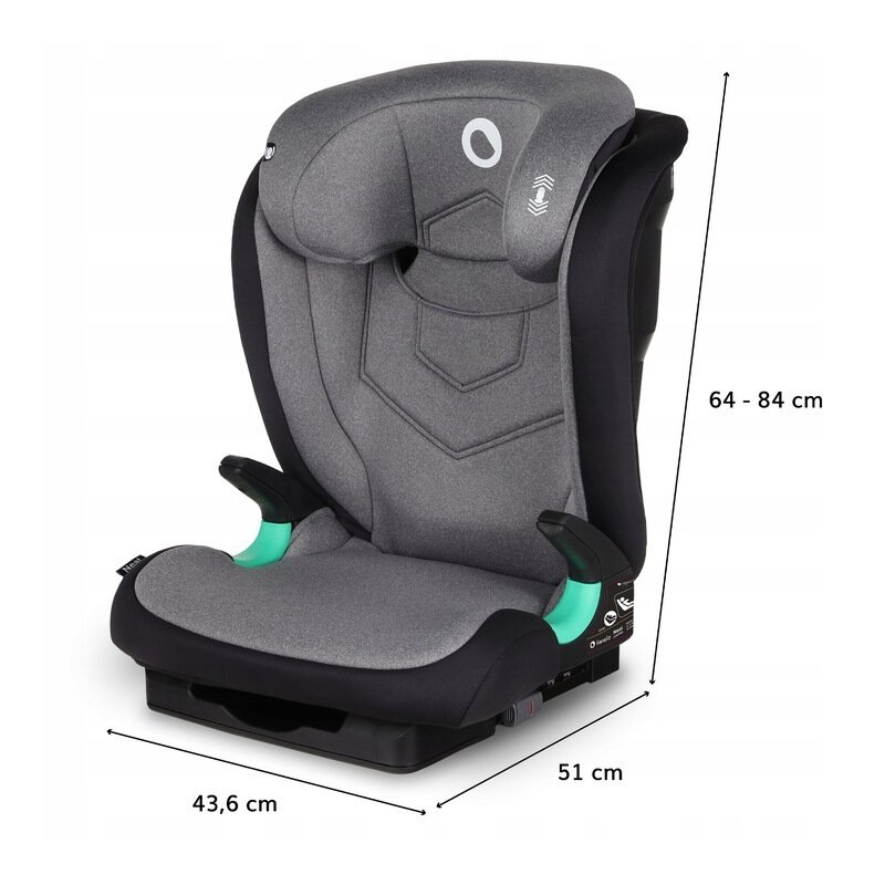 Lionelo - Scaun auto Neal Stone Spatar reglabil, Baza i-size, 15-36 Kg, cu Isofix, Gri image 2