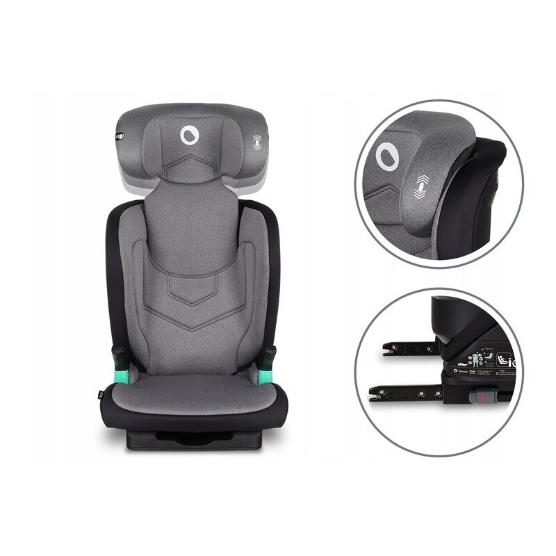 Lionelo - Scaun auto Neal Stone Spatar reglabil, Baza i-size, 15-36 Kg, cu Isofix, Gri image 7