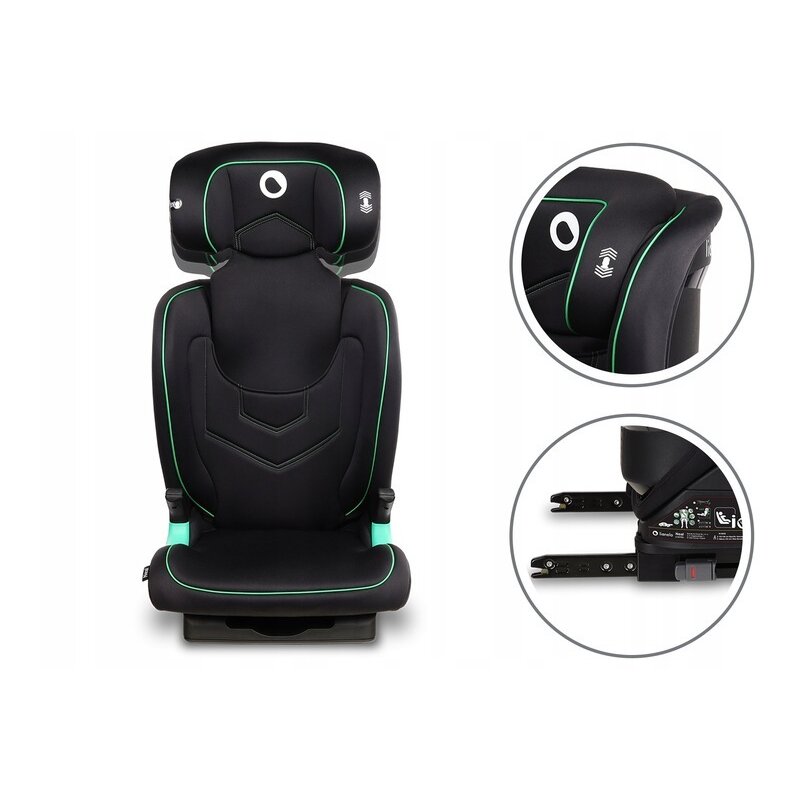 Lionelo - Scaun auto Neal Onix Spatar reglabil, Baza i-size, 15-36 Kg, cu Isofix, Negru image 7