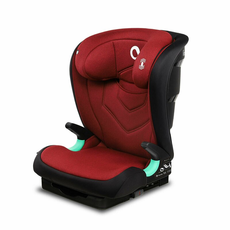 Lionelo - Scaun auto Neal Burgundy Spatar reglabil, Baza i-size, 15-36 Kg, cu Isofix, Rosu