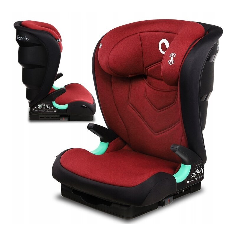 Lionelo - Scaun auto Neal Burgundy Spatar reglabil, Baza i-size, 15-36 Kg, cu Isofix, Rosu image 3