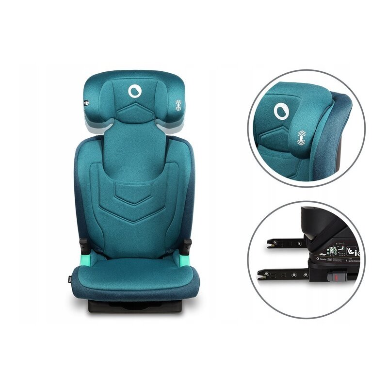 Lionelo - Scaun auto Neal Turquoise Spatar reglabil, Baza i-size, 15-36 Kg, cu Isofix, Verde image 5