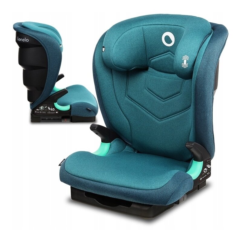 Lionelo - Scaun auto Neal Turquoise Spatar reglabil, Baza i-size, 15-36 Kg, cu Isofix, Verde image 8