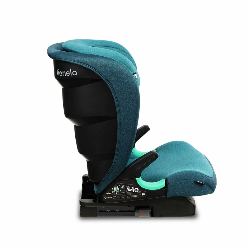 Lionelo - Scaun auto Neal Turquoise Spatar reglabil, Baza i-size, 15-36 Kg, cu Isofix, Verde image 12