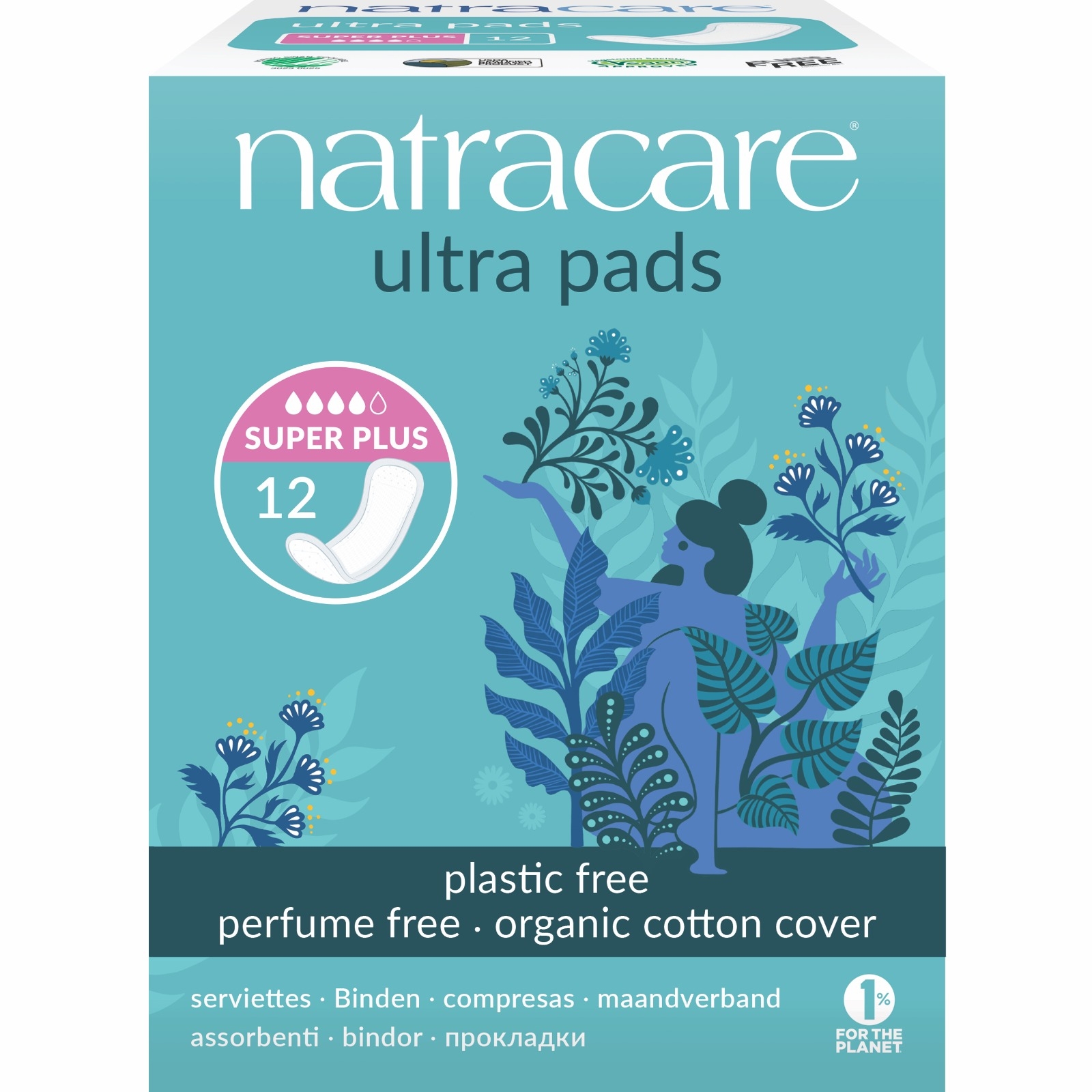 Absorbante super plus cu strat de bumbac organic, Natracare