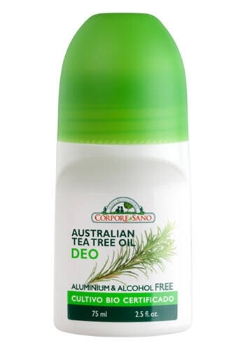 Deodorant roll-on racoritor cu ulei esential australian de tea tree, fara aluminiu si alcool, Corpore Sano, 75 ml