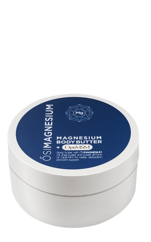 Unt de corp cu magneziu, unt de shea, migdale duci si OptiMSM, OsiMagnesium, 200 ml